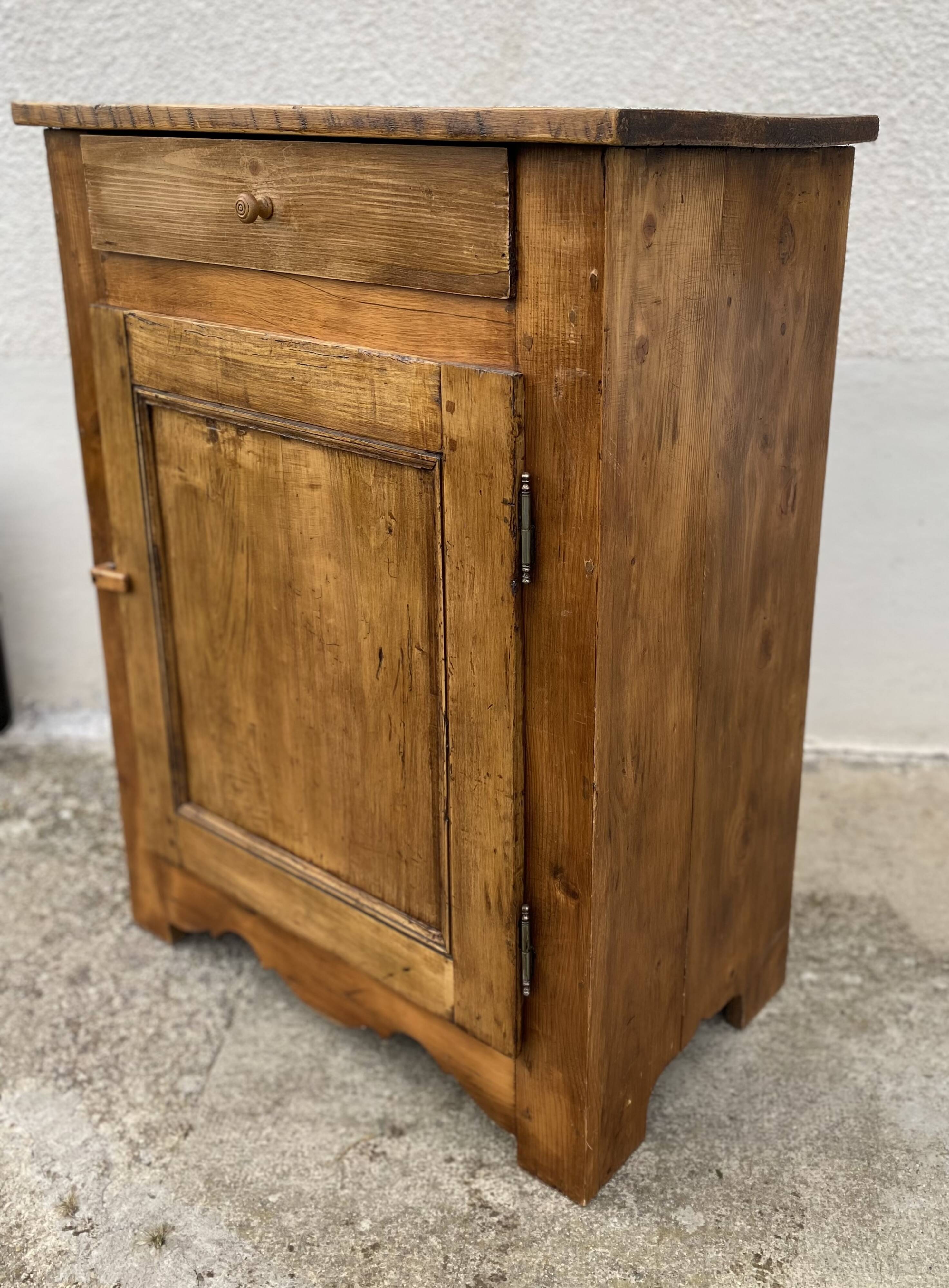Jam cupboard with drawer from the beginning of the 20th century, mountain furniture