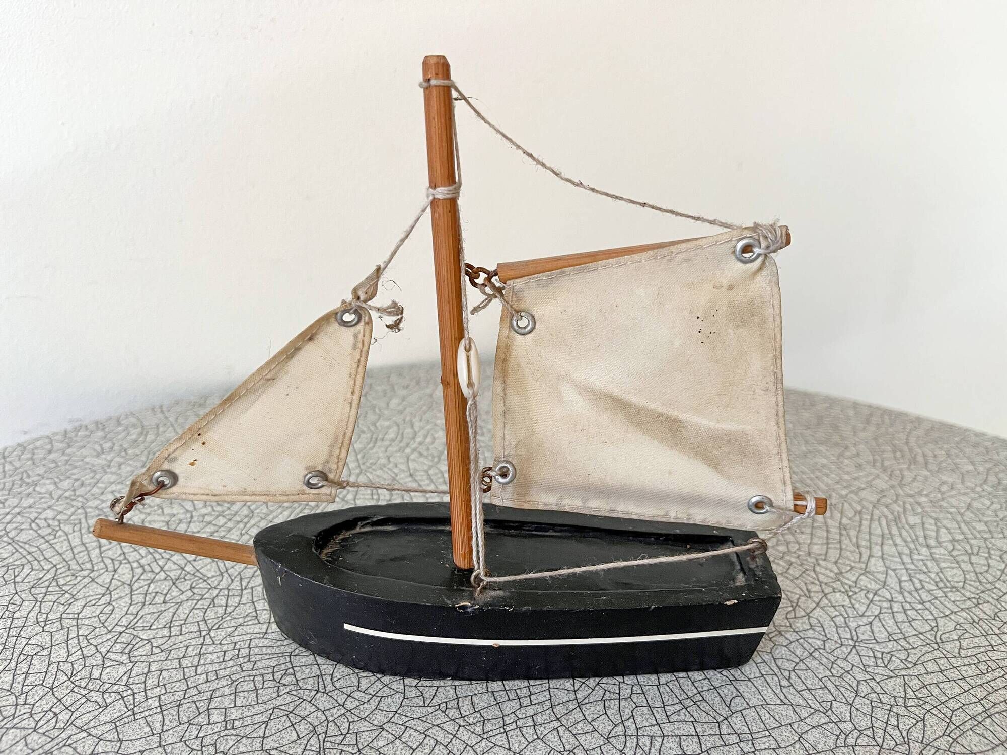 Small basin sailing boat, antique toy