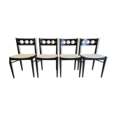 4 chaises bois vintage 70"