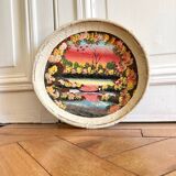 Painted basket for wall decoration