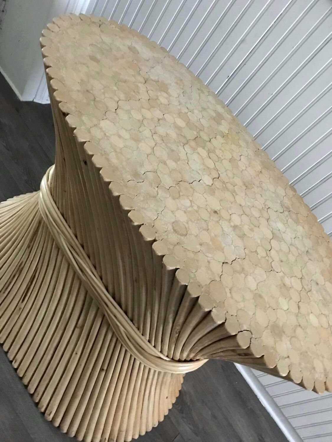 John and Elinor Mcguire lacquered bamboo table leg