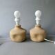 Pair of stone lamps with flower shades, 1970