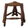 Low tripod farm stool in wood and straw