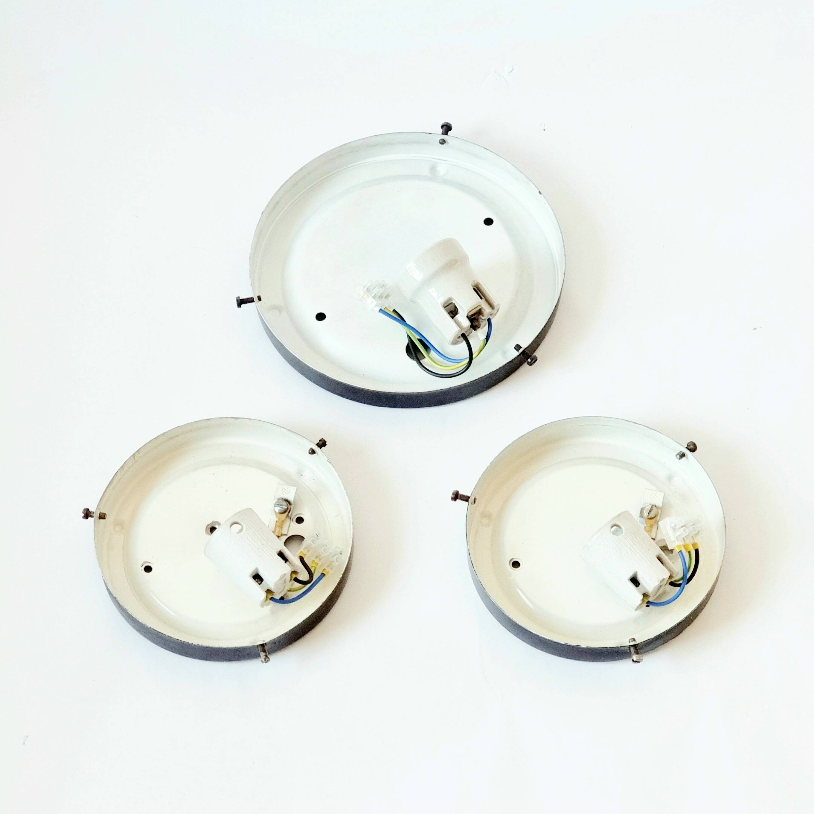 Set of 3 Mid-Century Glass Ceiling Light & 2 Wall Lights by H.Tynell, 1960s