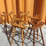 Set six tabourets brutalistes
