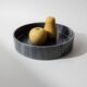 Large vintage marble bowl from the 1970s, dark grey.