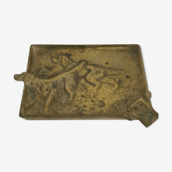 Ashtray hunting dog brass