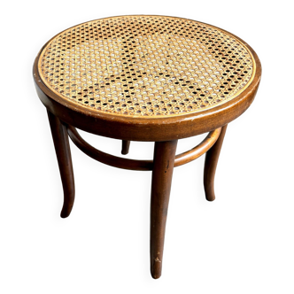 Piano stool in bent beech and canework