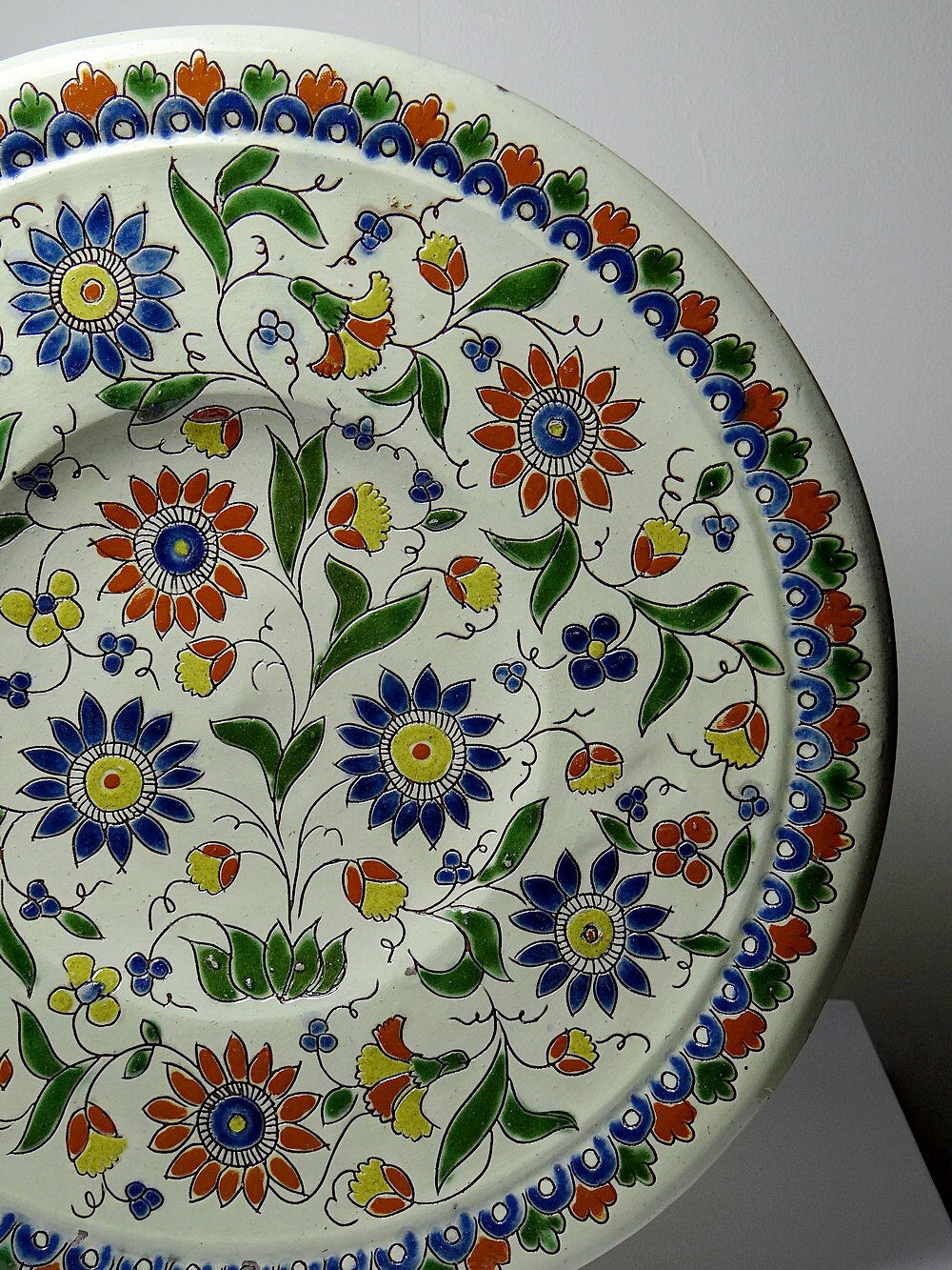 Thun enamel plate signed Schoch-Läderach, antique, Swiss, handcrafted and rare.