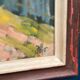 Original Swedish Oil on Panel - "Landscape with Fence" by Bajo - Signed - Vintage and Framed - 58 × 52 cm (22.8" × 20.5")