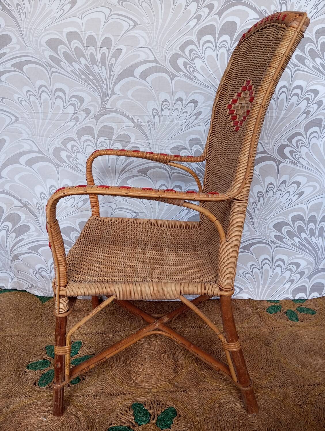 1960s rattan armchair