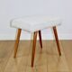 Cream herringbone stool seat - round beech legs