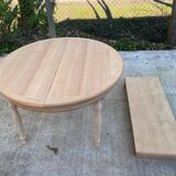 Renovated Louis Philippe round extendable dining table 115cm with 2 extensions.