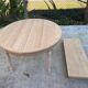 Table à manger ronde extensible rénovée Louis Philippe 115cm 2 rallonges
