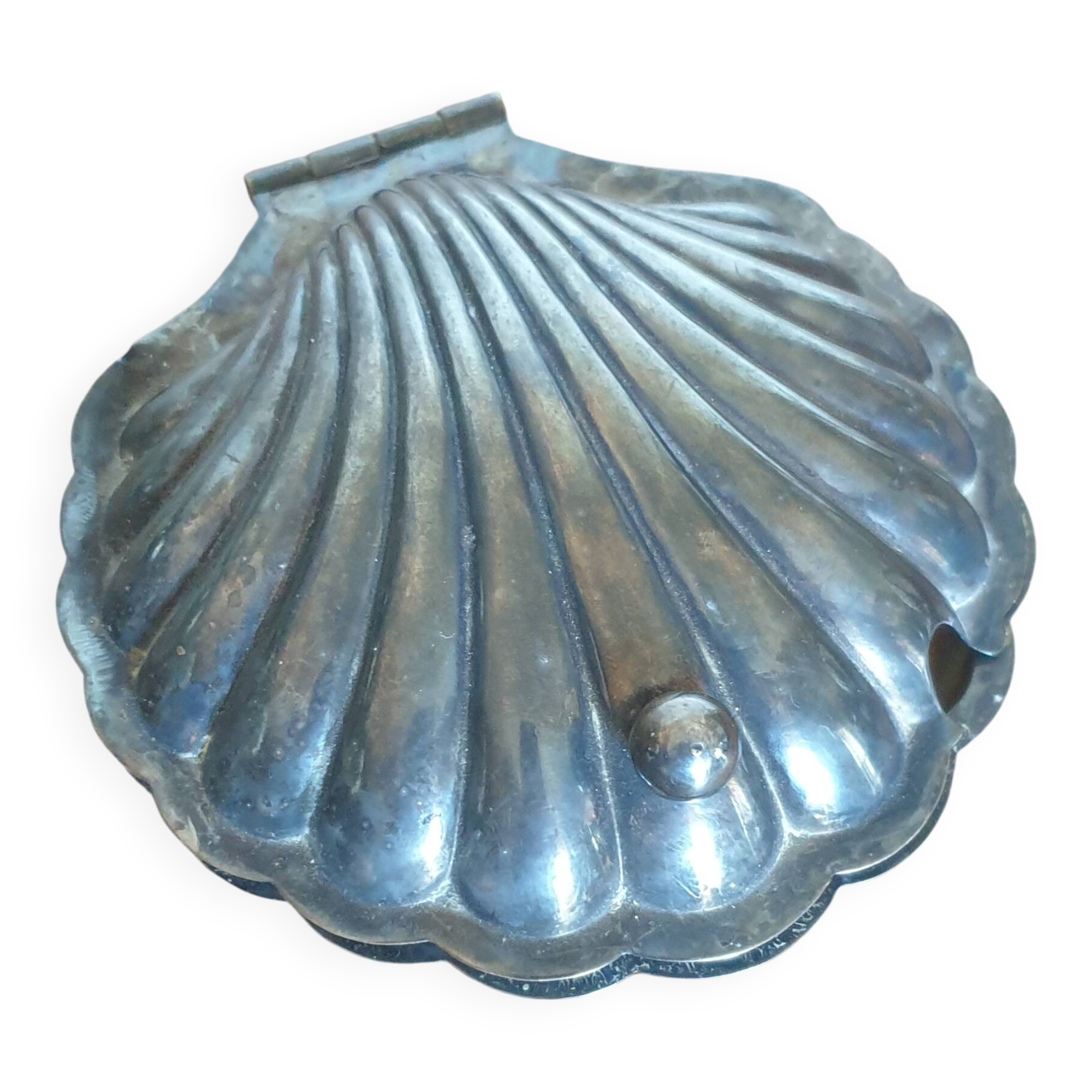 Antique butter dish in silver plate