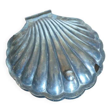 Beurrier ancien en plaque argent