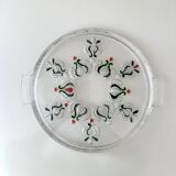 Vintage cake plate Walther Glas, 70s cake plate, OVP