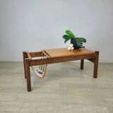Vintage brutalist coffee table in solid oak 1970