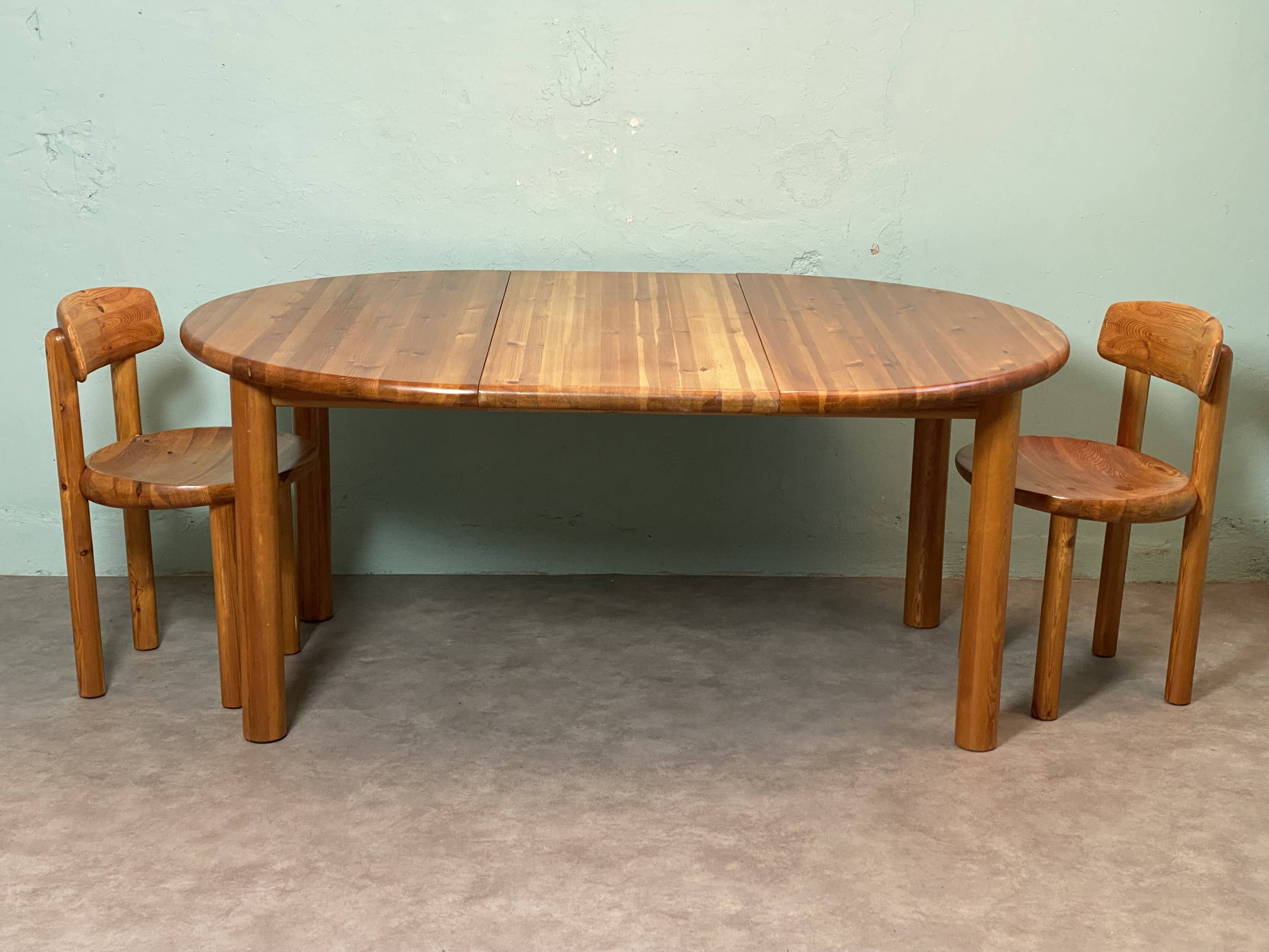 Table et chaises de Rainer Daumiller design scandinave des années 70
