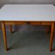 1950s Formica kitchen table with tapered legs and vintage drawer.
