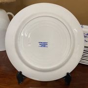 Set of 12 Tournai porcelain plates, Boch Frères, fly decor