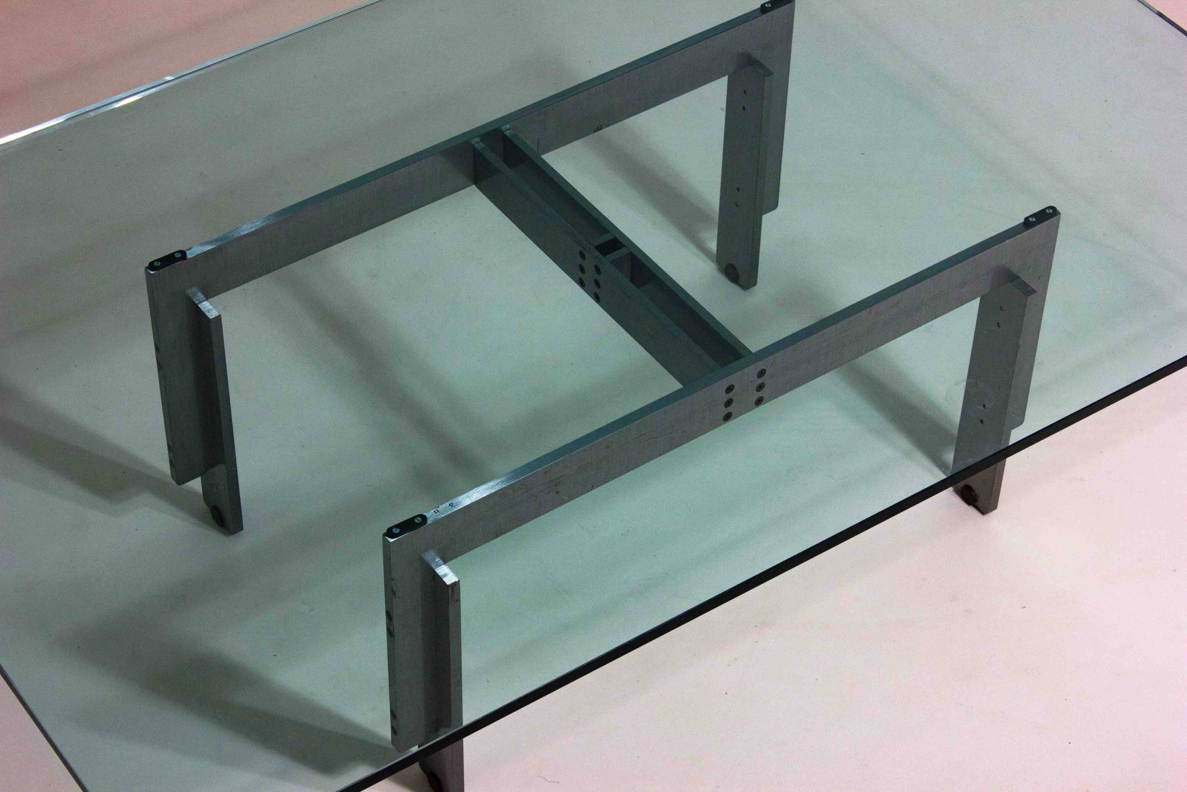 'Florian' coffee table in steel by Carlo Scarpa