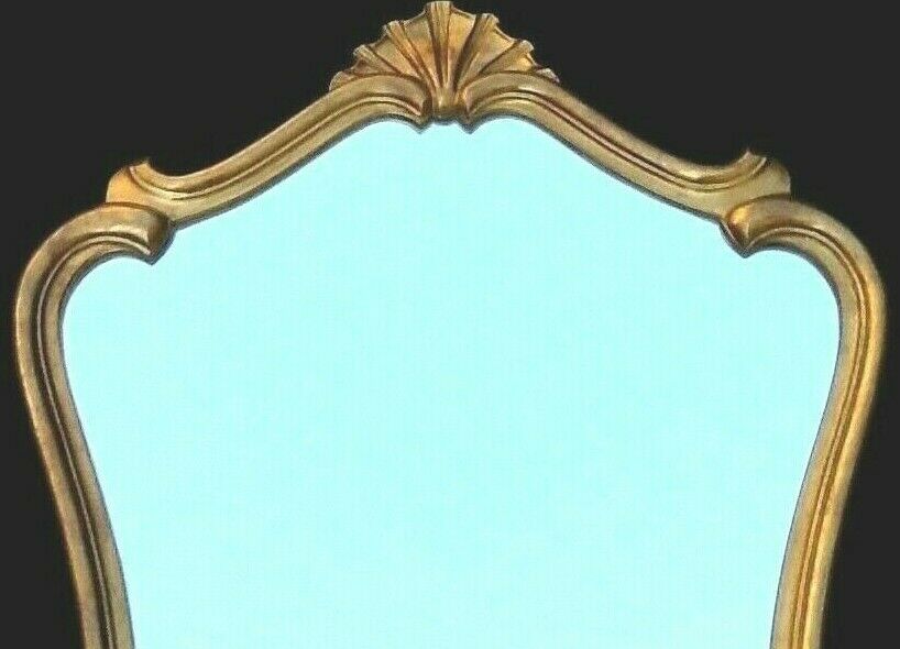 Louis VI style gilded wooden shell mirror
