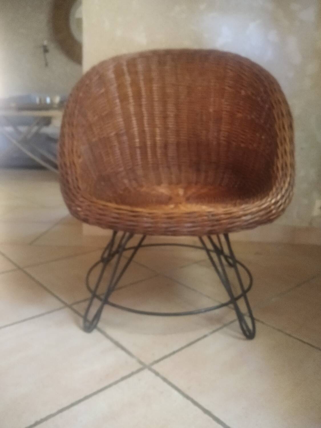 Fauteuil en rotin 1950/1960