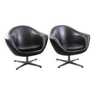 Vintage Pair of Galon Swivel Armchairs — Second Half of the 20th Century