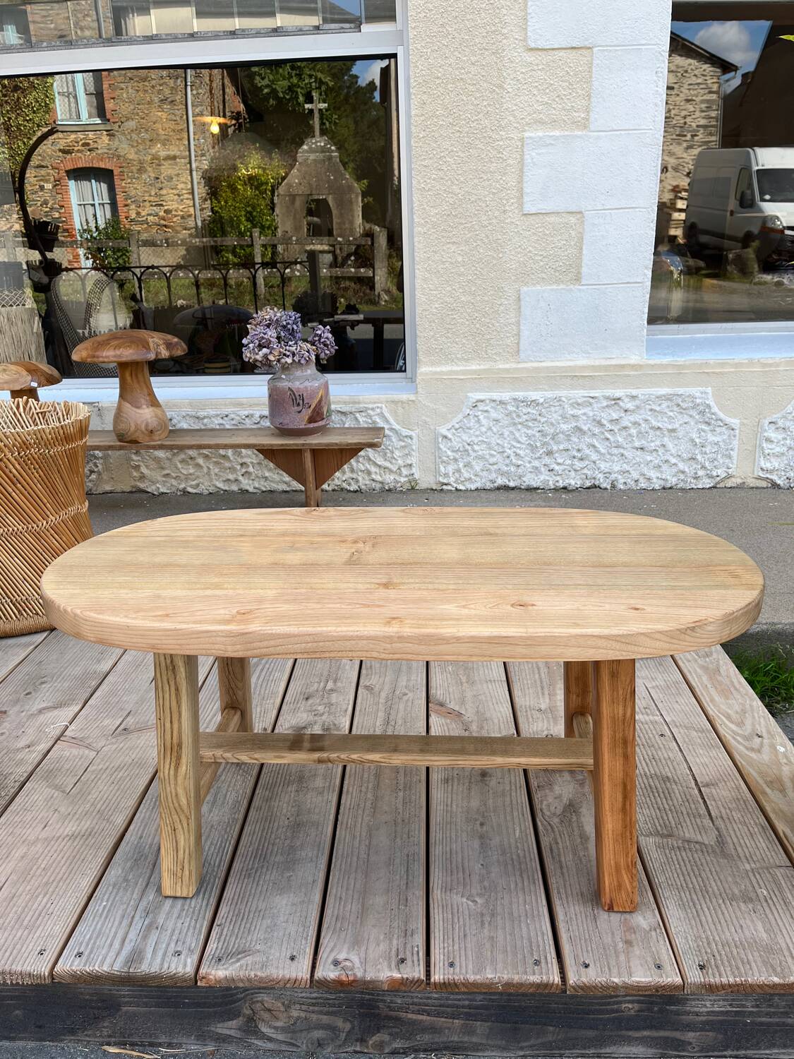 wooden coffee table