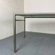 Modernist Italian Stainless Steel and Glass Dining Table, 1980s