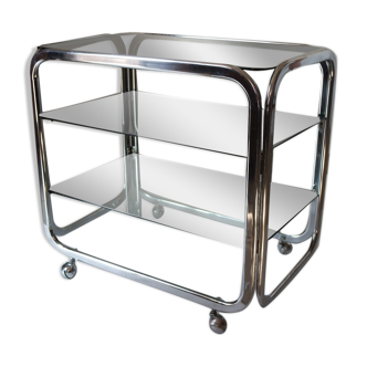 Vintage chrome and glass side table