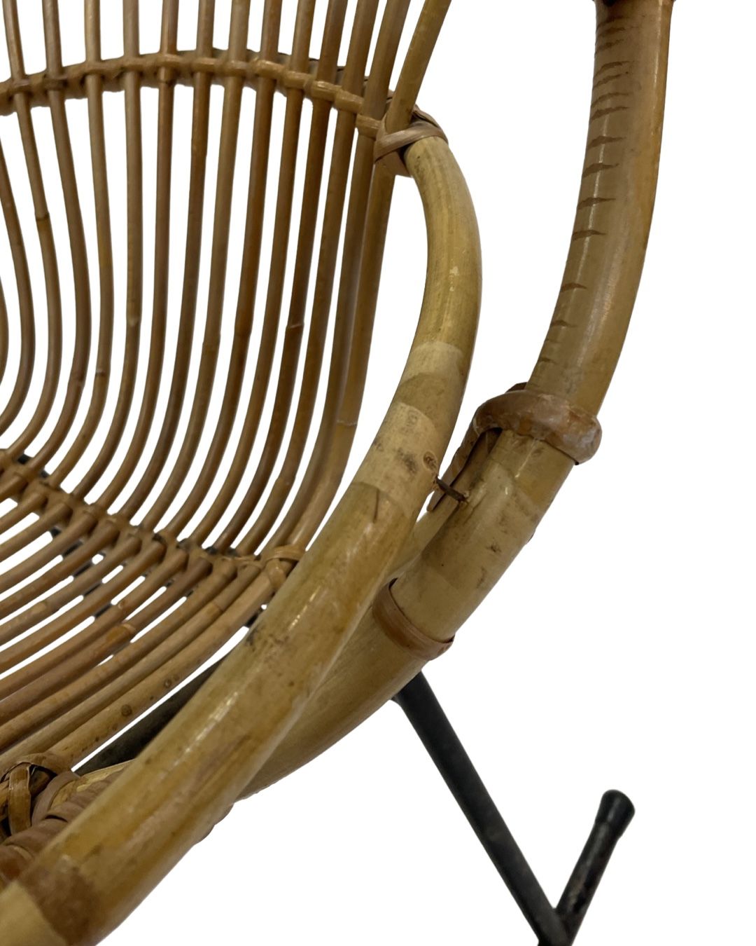 Vintage Dirk van Sliedregt Rohe Noordwolde rattan rocking chair