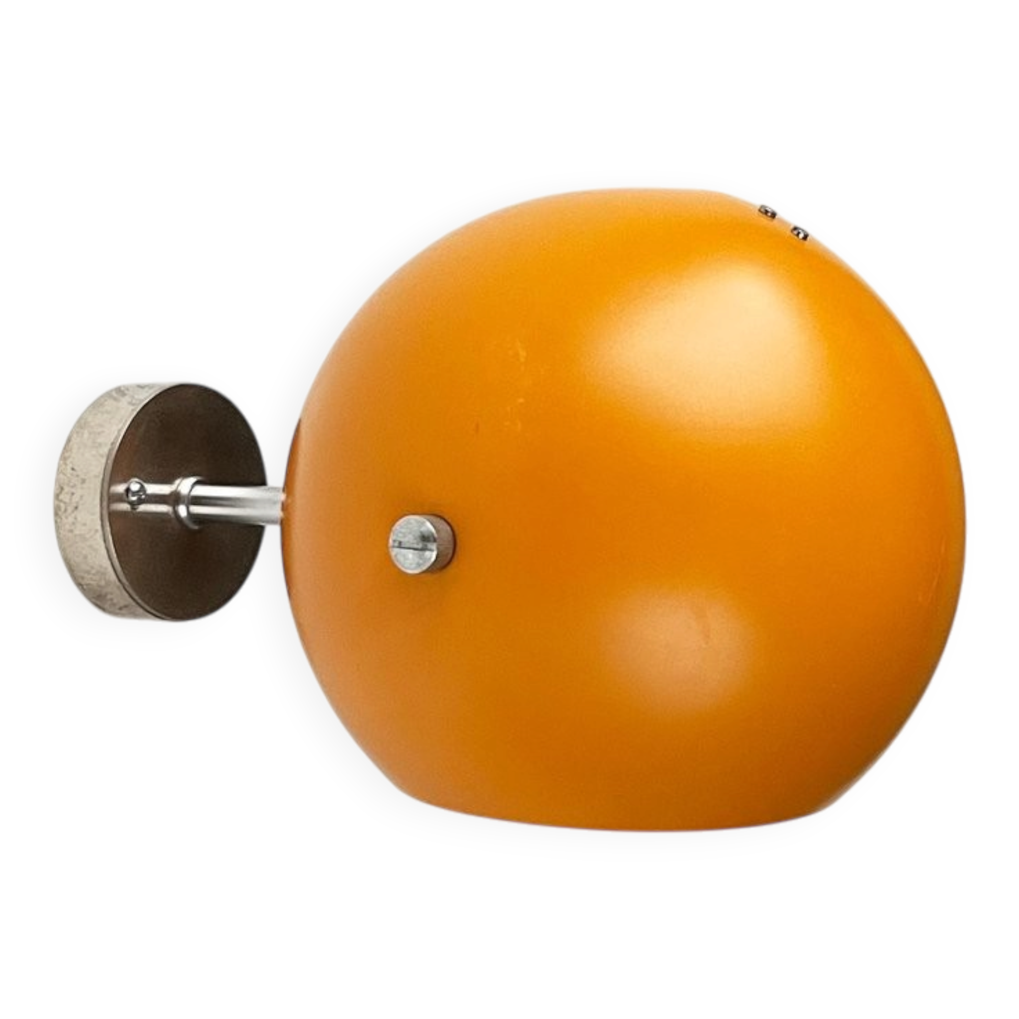 Mid-century Danish space age yellow ball wall lamps by Louis Poulsen, 1960s, set of 3.