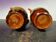 Pair of old Sarreguemines vase Hawaii model vintage multicolor ceramic