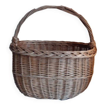 Panier ovale en osier vintage