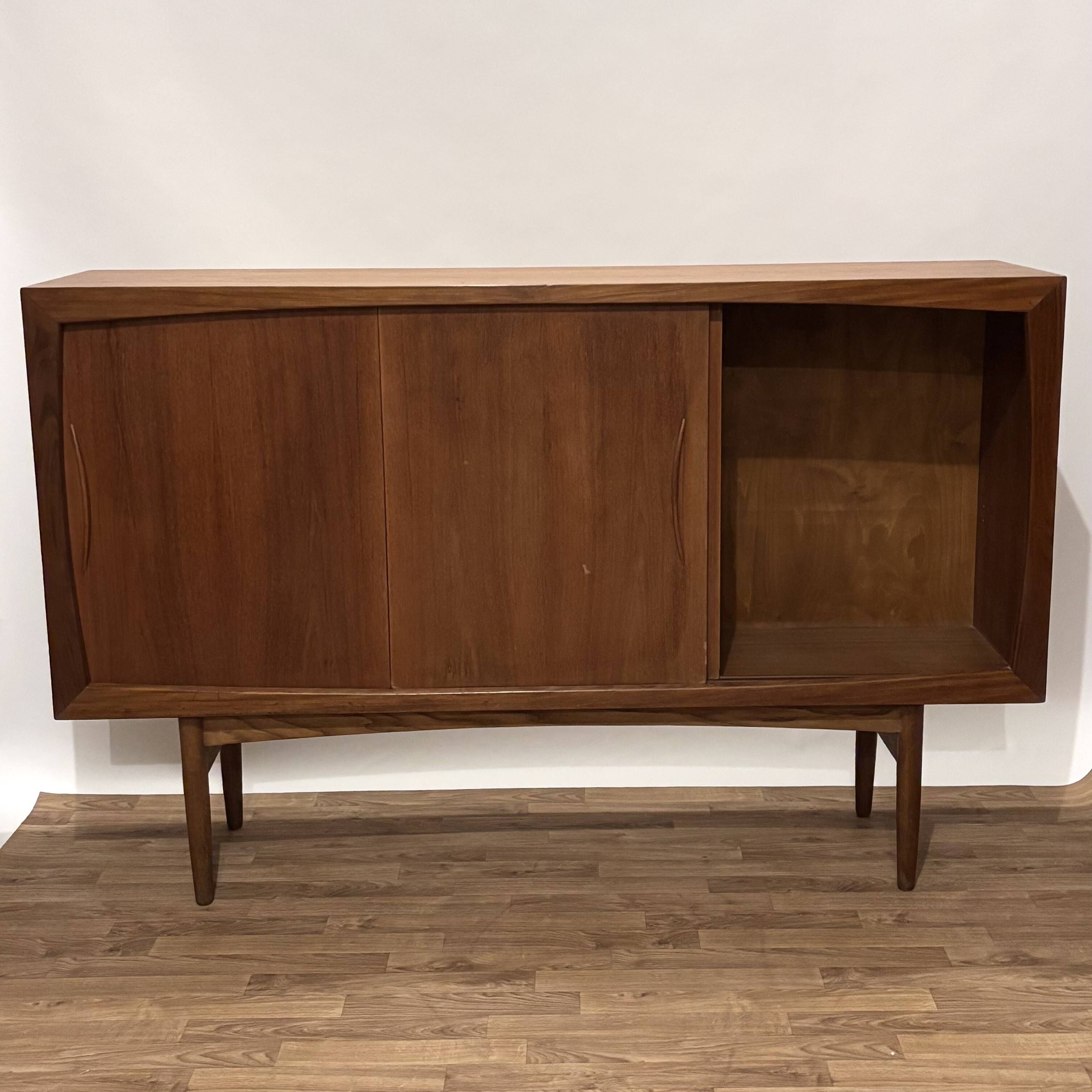 Tall Danish teak sideboard from the 1960s
