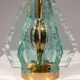 Lampe de table en verre ciselé et laiton par Gino Paroldo pour Dinodei, années 1960