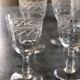 6 old engraved crystal glasses