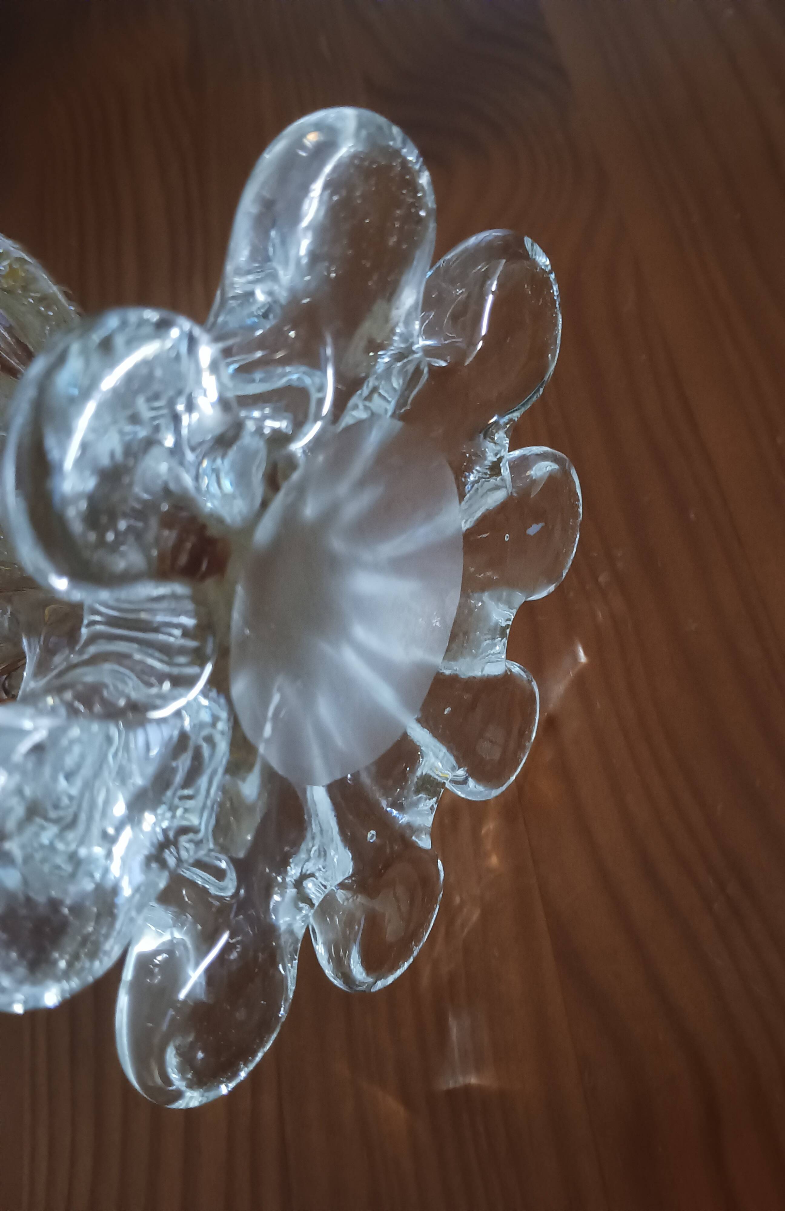 Amber bubble glass sculpture