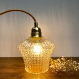 Vintage glass tulip hanging lamp