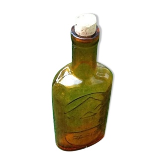 1920s Amber glass bottle / bottle with its cap