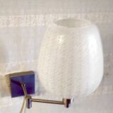 Wall lamp - reading light in chromed metal and opaline globe - 20th century