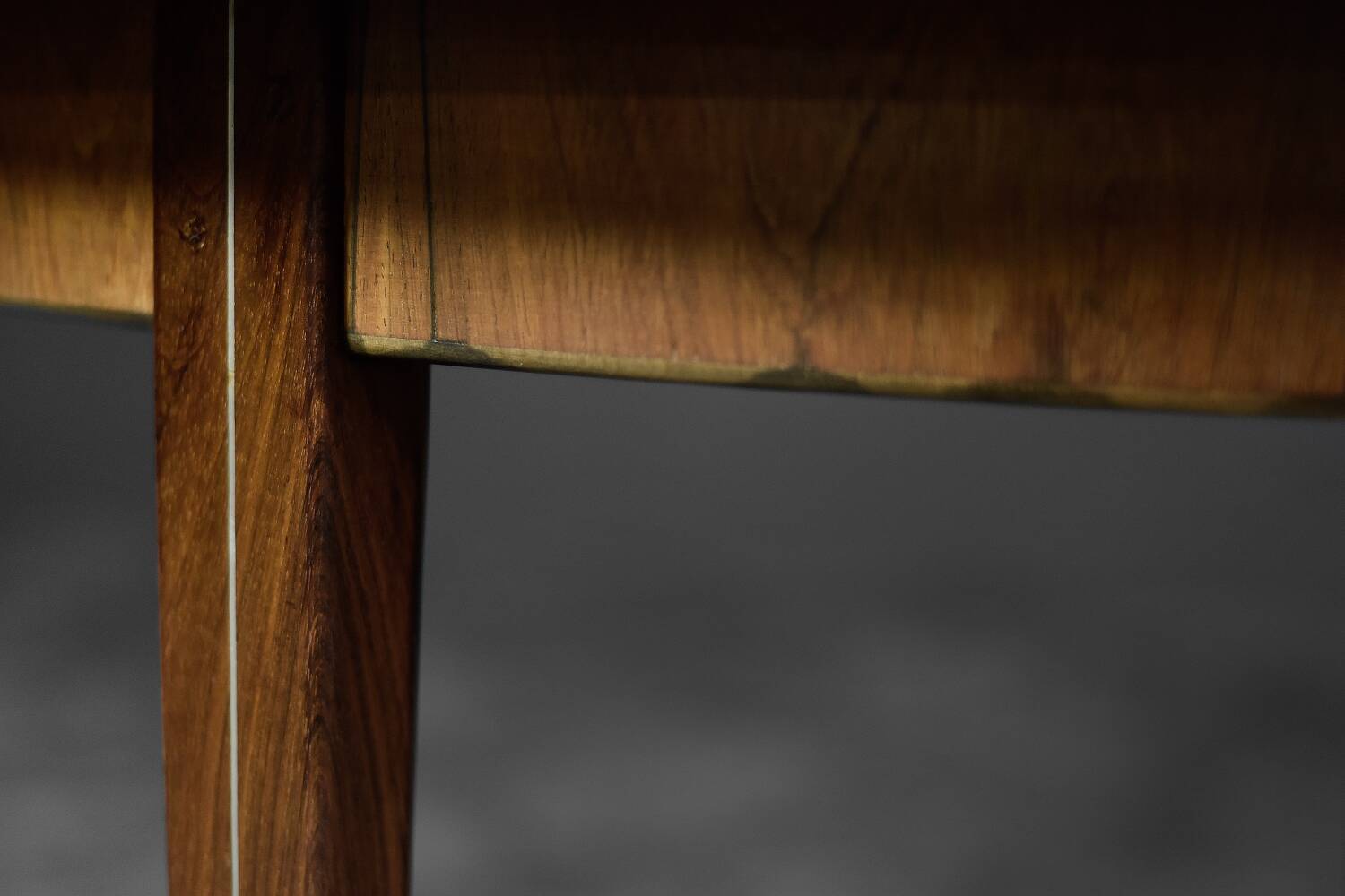 Vintage round folding dining table in rosewood by Agner Christoffersen, Denmark.