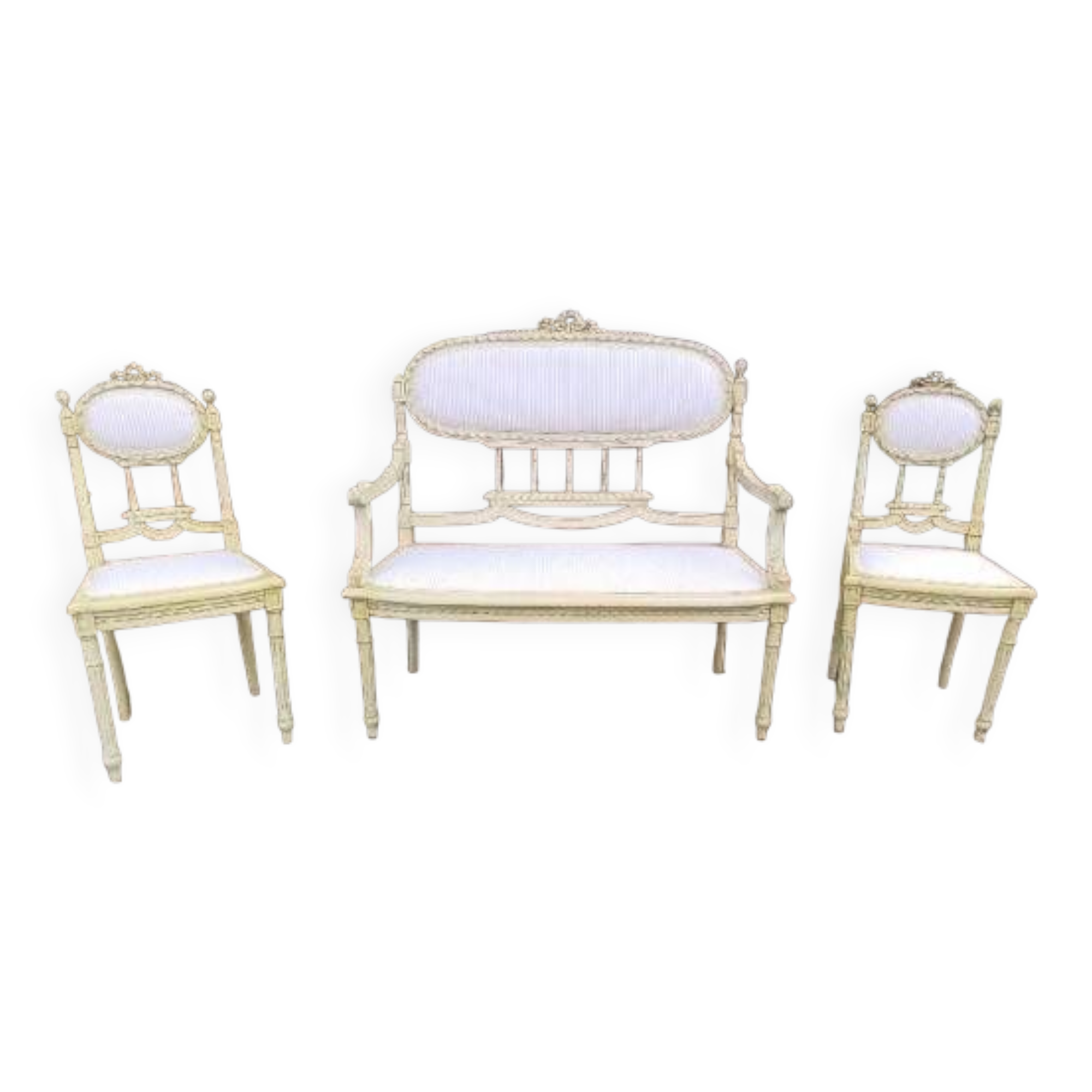 Bench and 2 Louis XVI style chairs