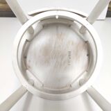 Baumann bistrot mouette chair in white wood and yellow velvet