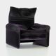 Mid century velvet lounge chair Maralunga by Vigo Magistretti for Cassina - Italy, 1970s