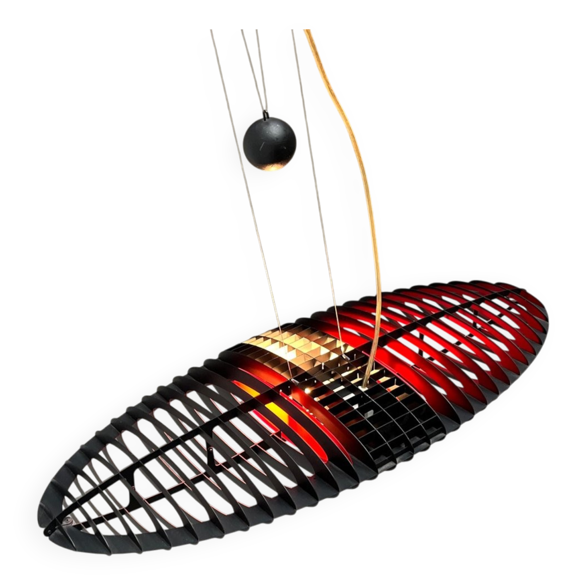Titania black suspension lamp Italian postmodern by Alberto Meda and Paolo Rizzatto for Luceplan