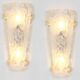 Set of 3 large angular wall sconces in Murano glass by Hillebrand, Germany, 1960s.