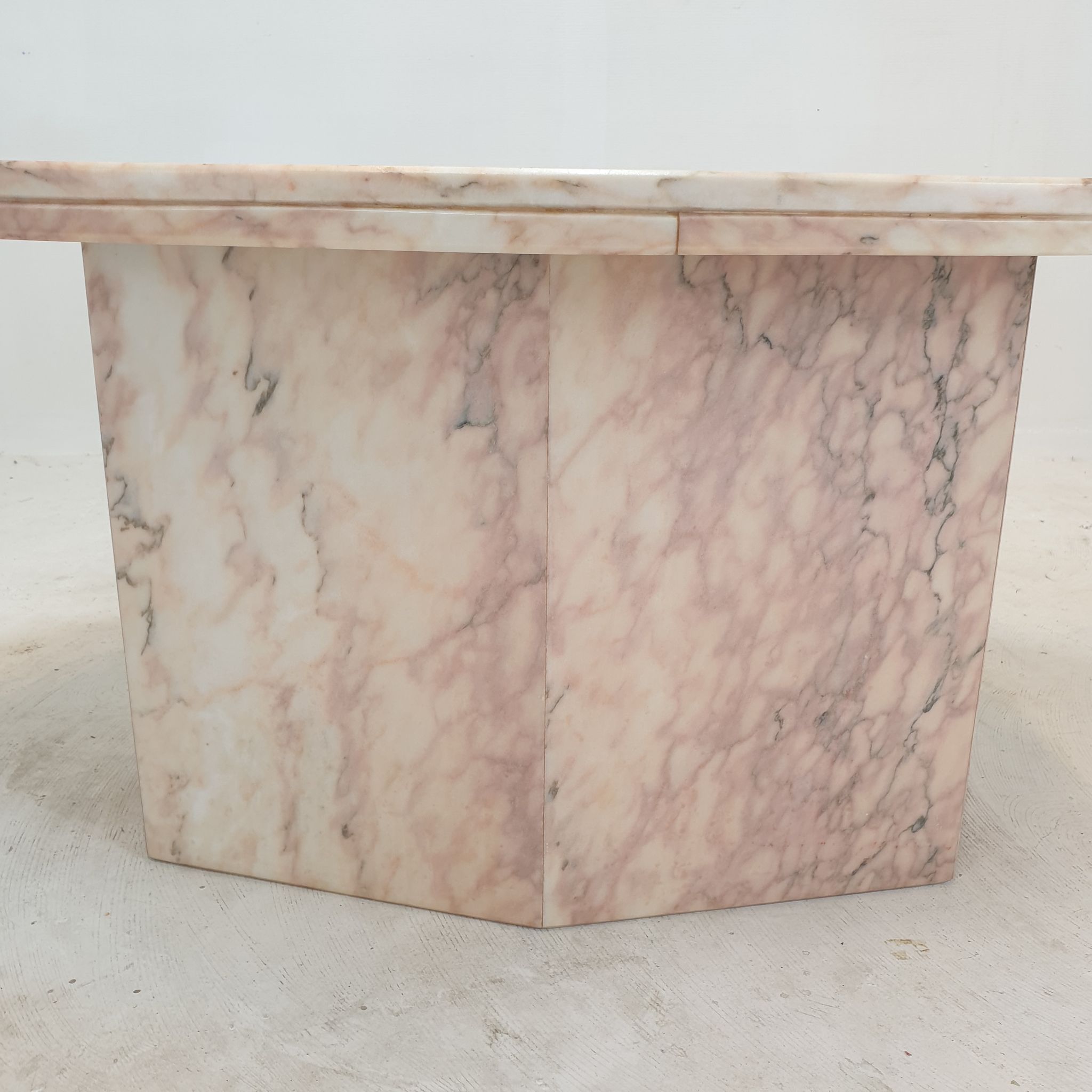Italian marble oval coffee table, 1970's